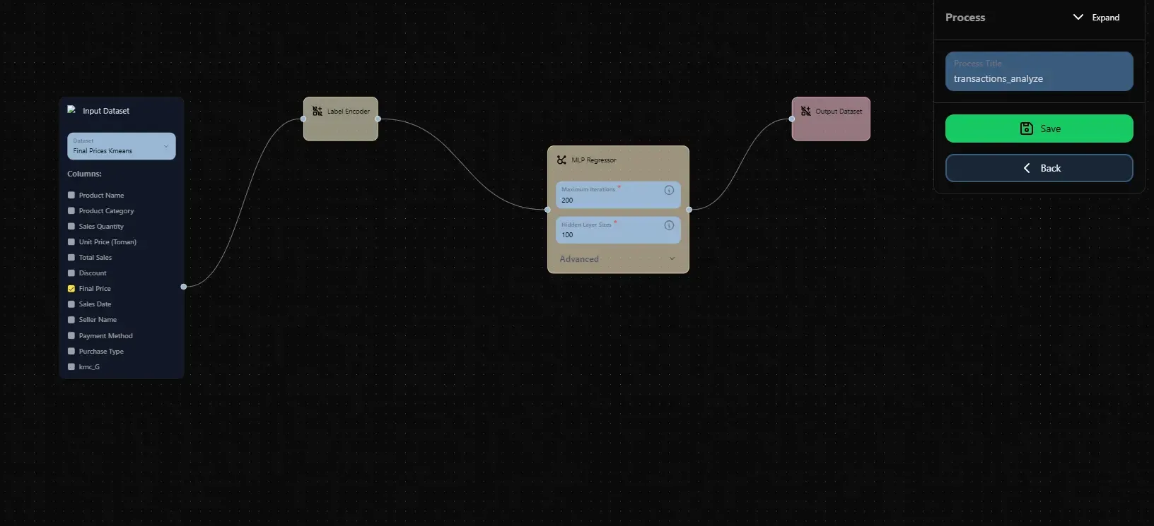 The IIPA process canvas with connected data and analysis blocks